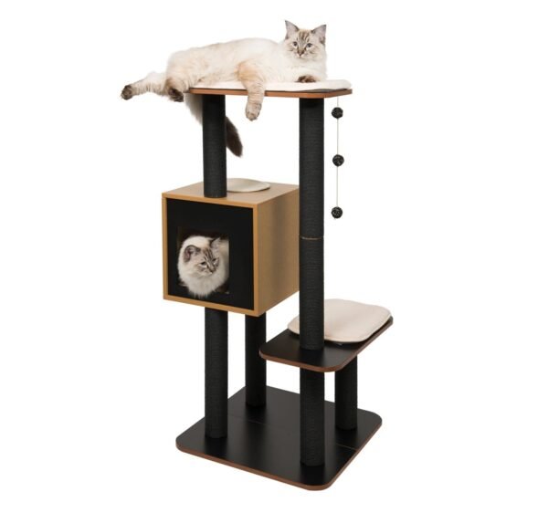 High Base Cat Tower – Black Finish - Image 4