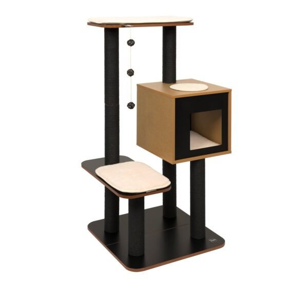 High Base Cat Tower – Black Finish - Image 2