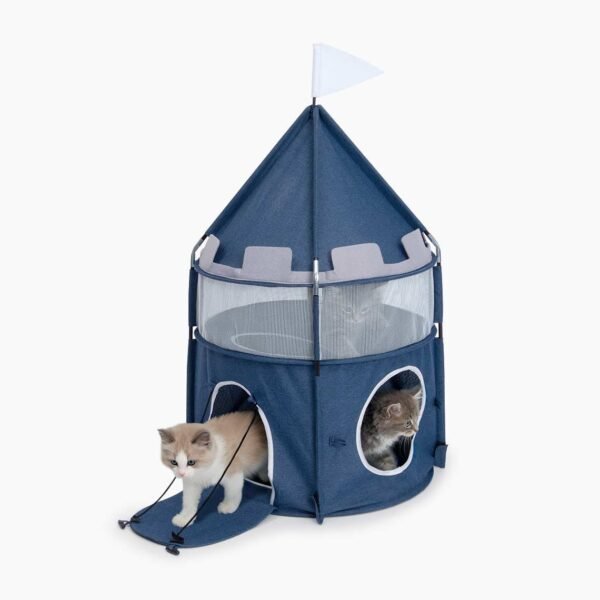 Castle Style Cat Tower – Multi-Level Playhouse - Image 2