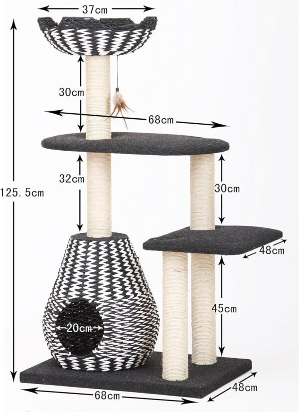 Petpals Aesthetic Sustainable Large Cat Tree Scratching Post - Image 3